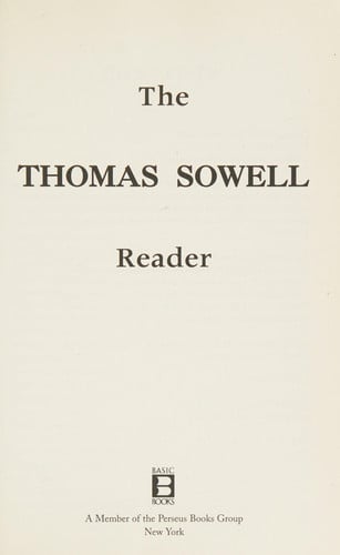 the thomas sowell reader [hardcover] [oct 04, 2011] sowell, thomas