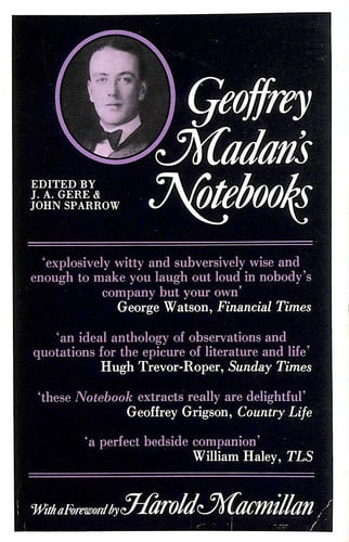 notebooks (oxford paperbacks) [feb 01, 1985] madan, geoffrey; gere, j.a.; sparrow, john and macmillan, harold