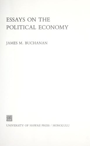 essays on the political economy [jun 01, 1989] buchanan, james m.