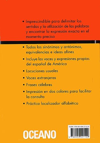 océano práctico diccionario de sinónimos y antónimos: extenso repertorio de sinónimos y antónimos, equivalencias e ideas afines