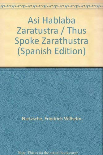 asi hablaba zaratustra / thus spoke zarathustra
