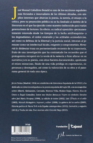 memorial de disidencias. vida y obra de j.m. caballero bonald: premio antonio domínguez ortiz de biografías 2014: 1