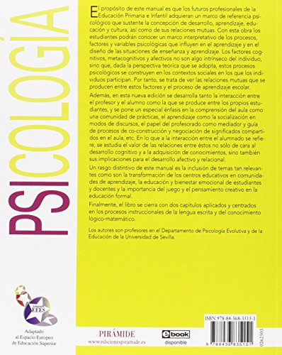 Manual de psicología de la educación: Para docentes de Educación Infantil y Primaria