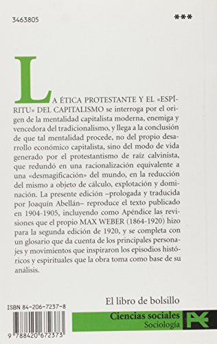 La ética protestante y el " espíritu " del capitalismo (El Libro De Bolsillo - Ciencias Sociales)