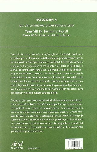 historia de la filosofía iv: del utilitarismo al existencialismo (ariel filosofía)