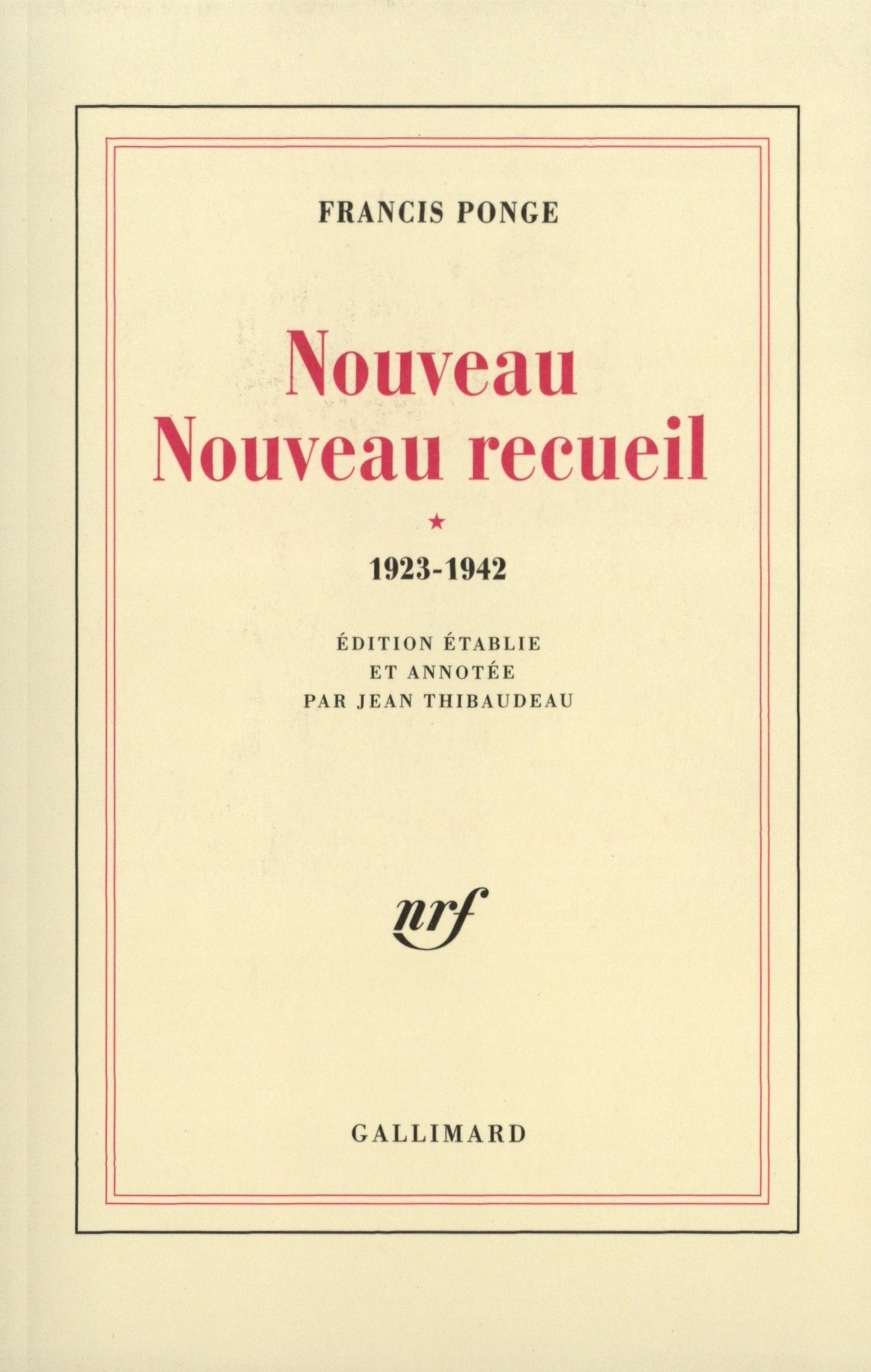 nouveau nouveau recueil: tome 1