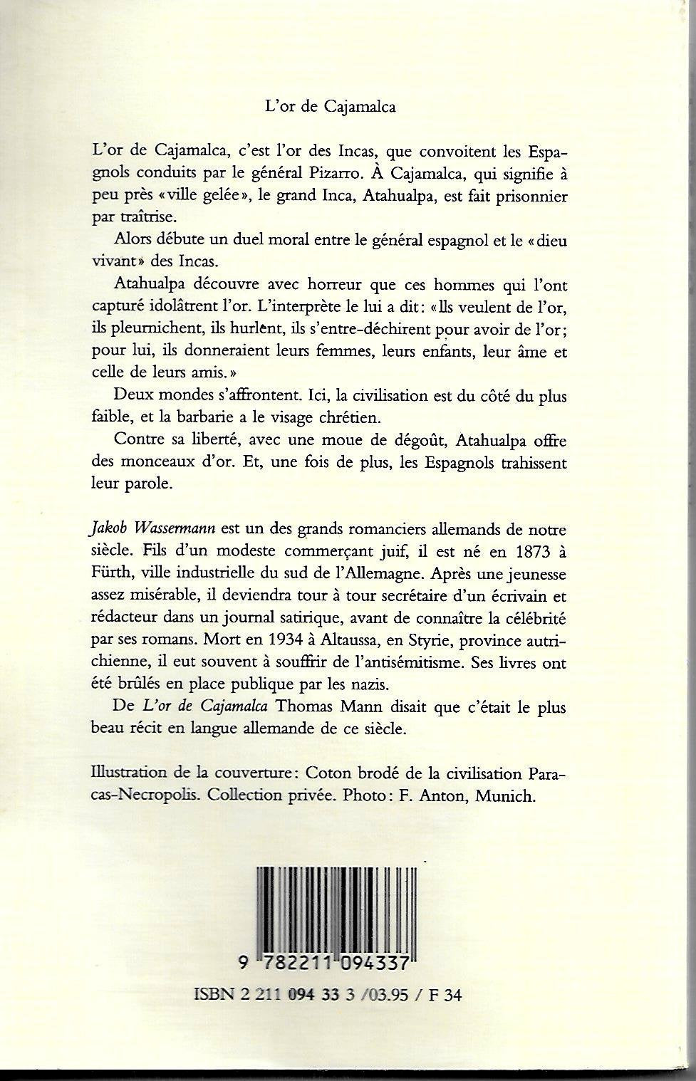 l'or de cajamalca: récit