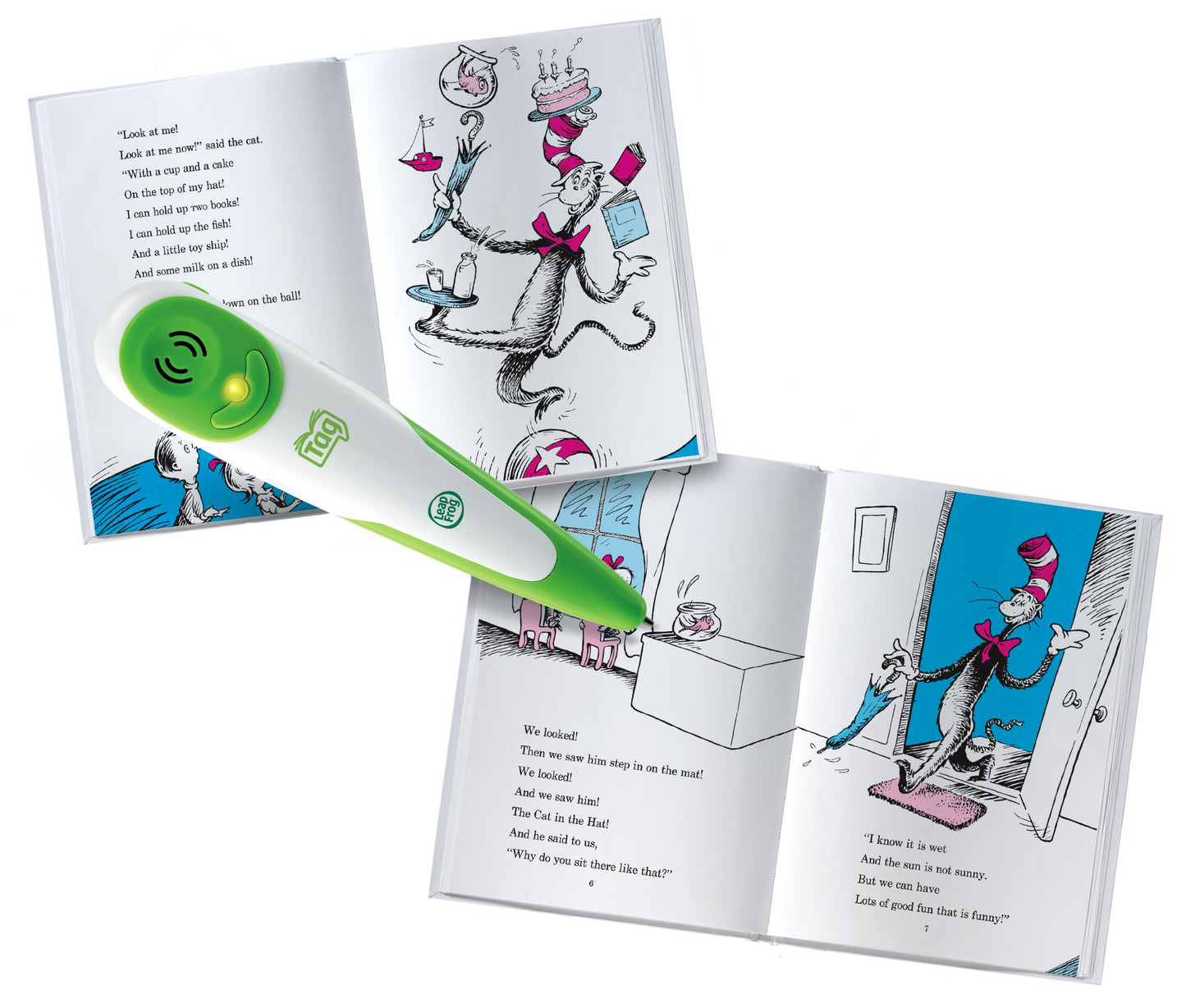 leapfrog - libro para etiquetas, diseño de gato en el sombrero